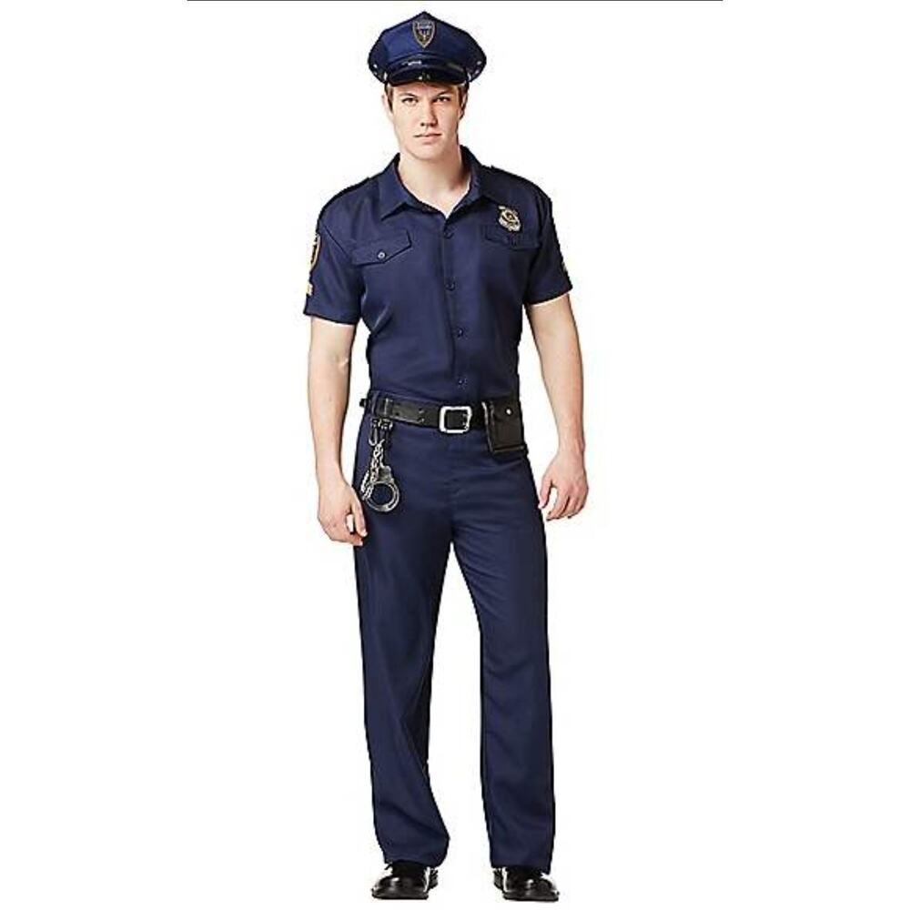 Spirit Halloween Adult Size S Police Officer Costume Navy Blue